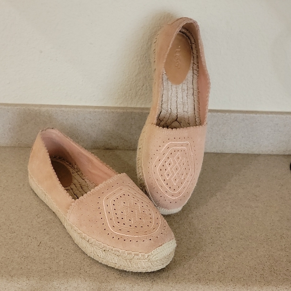 UGGS HEIDI PERF FLATS - SOFT PEACH/PINK SUEDE